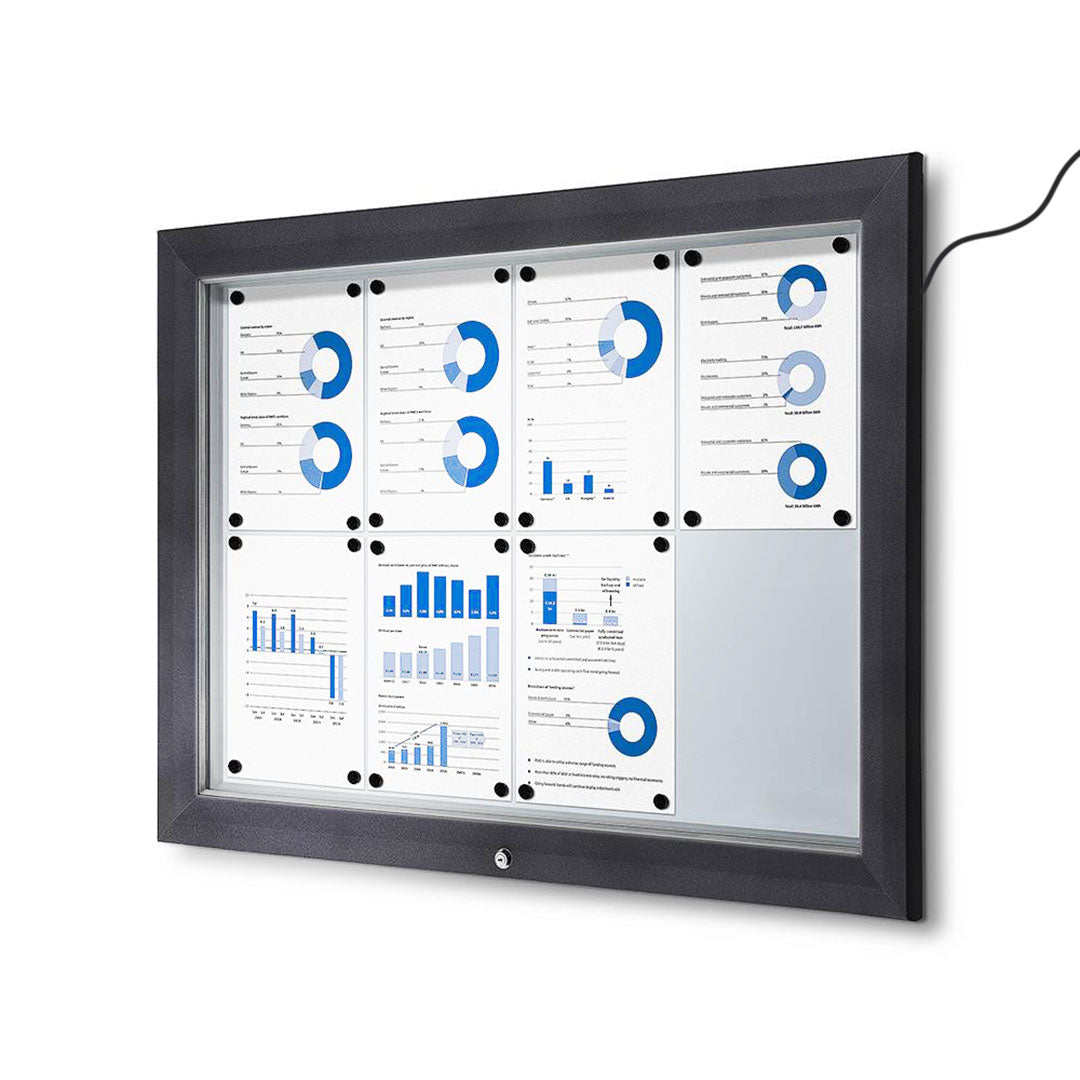 Bacheca da Esterno con Apertura a Ribalta 102,5x76x4,7 cm in Alluminio con Led Grigio Antracite