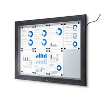Bacheca da Esterno con Apertura a Ribalta 102,5x76x4,7 cm in Alluminio con Led Grigio Antracite
