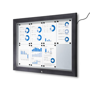 Bacheca da Esterno con Apertura a Ribalta 102,5x76x4,7 cm in Alluminio con Led Grigio Antracite