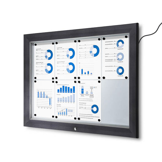 Bacheca da Esterno con Apertura a Ribalta 102,5x76x4,7 cm in Alluminio con Led Grigio Antracite