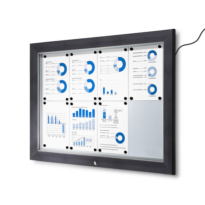 Bacheca da Esterno con Apertura a Ribalta 102,5x76x4,7 cm in Alluminio con Led Grigio Antracite