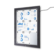Bacheca da Esterno con Apertura a Ribalta 80,5x106,7x4,7 cm in Alluminio con Led Grigio Antracite