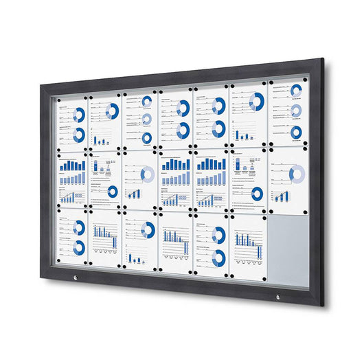 Bacheca da Esterno con Apertura a Ribalta 168,5x106,7x4,7 cm in Alluminio con Led Grigio Antracite