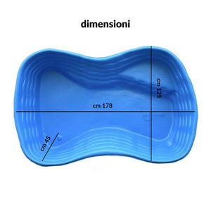 Laghetto da giardino bolsena azzurro litri 600 da 178x125xh45