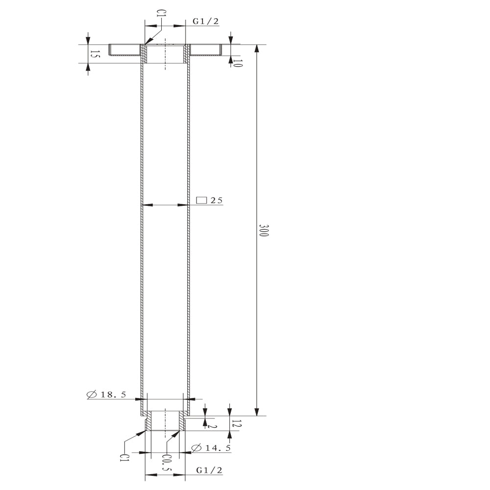 Braccio doccia ottone cromato prolunga soffione doccia bagno fisso attacco standard