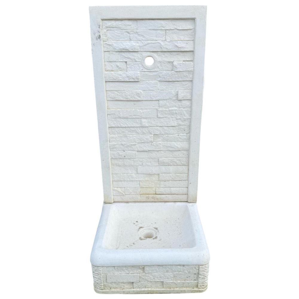 Fontana giardino calcestruzzo senza rubinetto 40 x 40 x h 90cm serie muraglietto