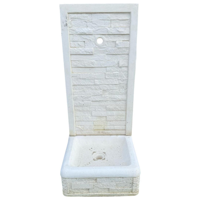 Fontana giardino calcestruzzo senza rubinetto 40 x 40 x h 90cm serie muraglietto