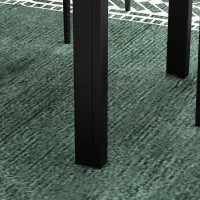 Set da Giardino con Tavolo e 4 Sedie Impilabili in Acciaio e Doghe in Plastica, Nero