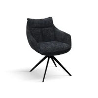 PAZZO DESIGN Sedia Gastone Nero set da 2 sedie con rivestimento in tessuto e gambe in metallo