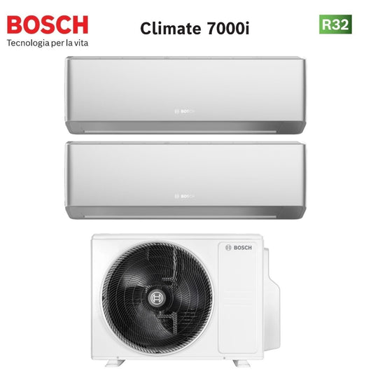 Condizionatore Dual Split Bosch CLIMATE 7000i SILVER 7+12 con 5000M 53/2 E R-32 Wi-Fi Integrato