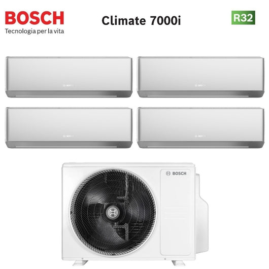 Condizionatore Quadri Split Bosch CLIMATE 7000i SILVER 7+7+7+18 con 5000M 105/4 E R-32 Wi-Fi Integrato