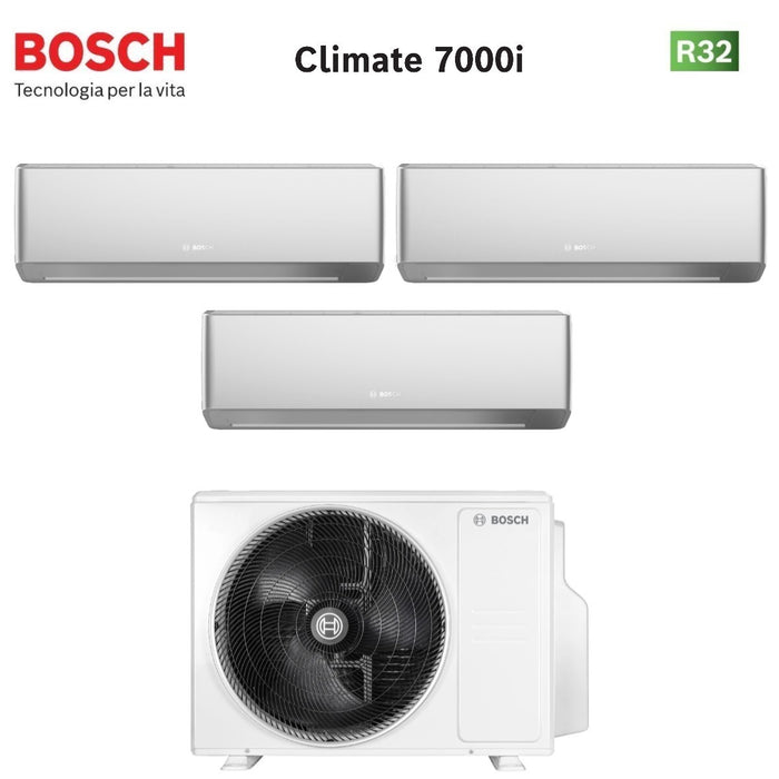 Condizionatore Trial Split Bosch CLIMATE 7000i SILVER 9+12+12 con 5000M 79/3 E R-32 Wi-Fi Integrato