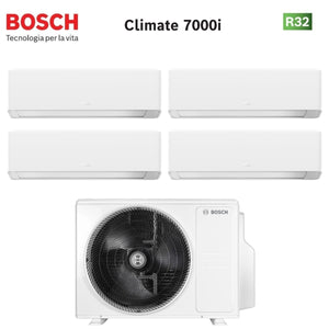 Condizionatore Quadri Split Bosch CLIMATE 7000i WHITE 7+7+9+15 con 5000M 82/4 E R-32 Wi-Fi Integrato