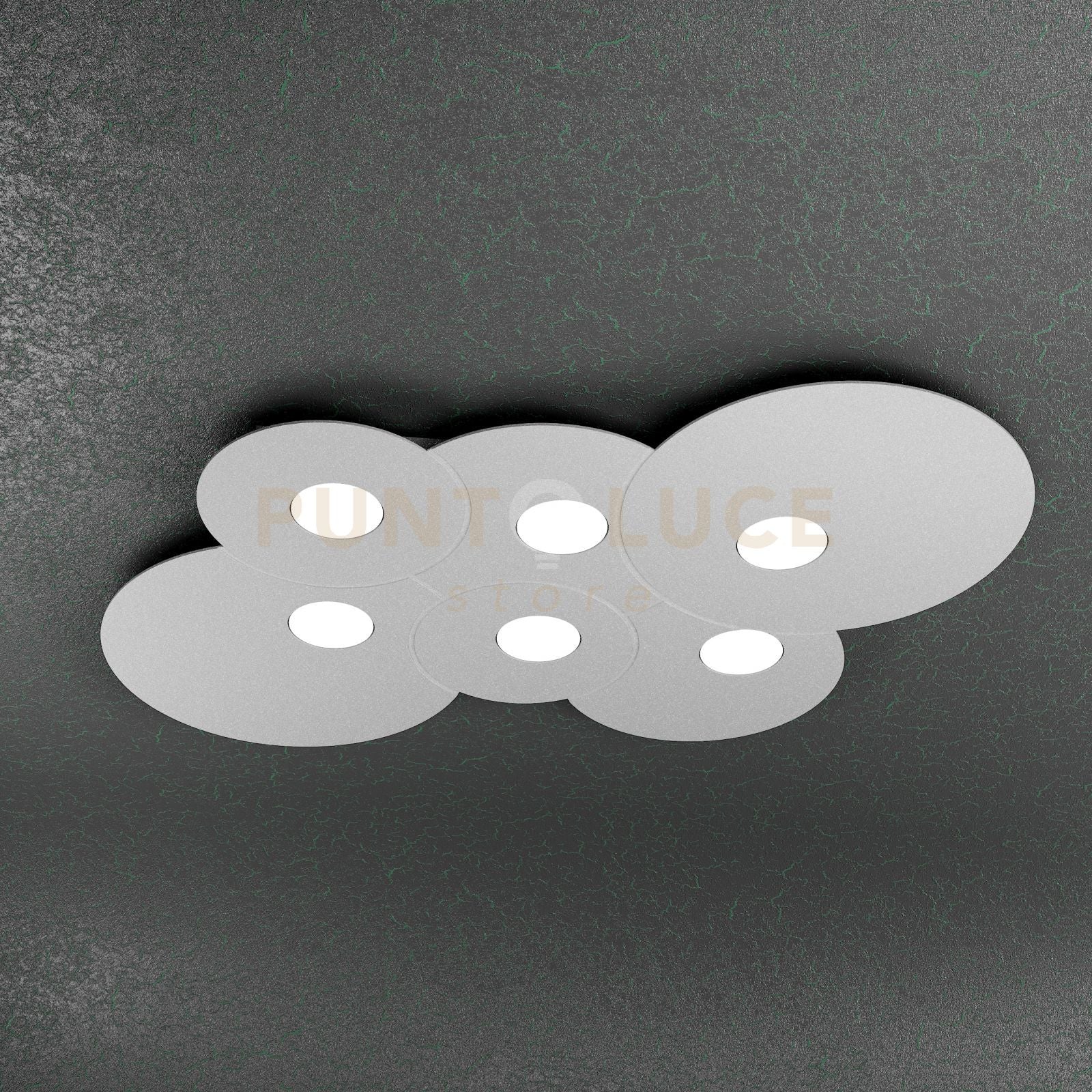 CLOUD PLAFONIERA 6 LUCI GRIGIO 1128-PL6 R-GR