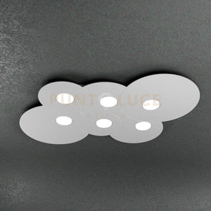 CLOUD PLAFONIERA 6 LUCI GRIGIO 1128-PL6 R-GR