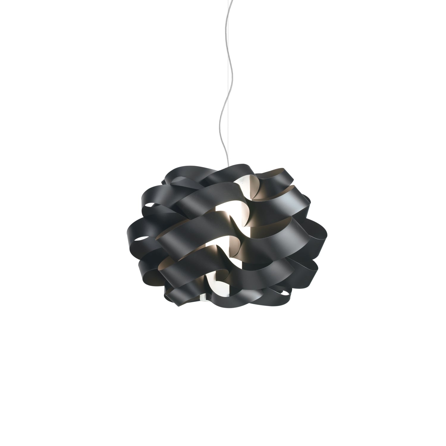 Lampadario Moderno Cloud Polilux ® Nero E Metallo Cromo 5 Luci E27