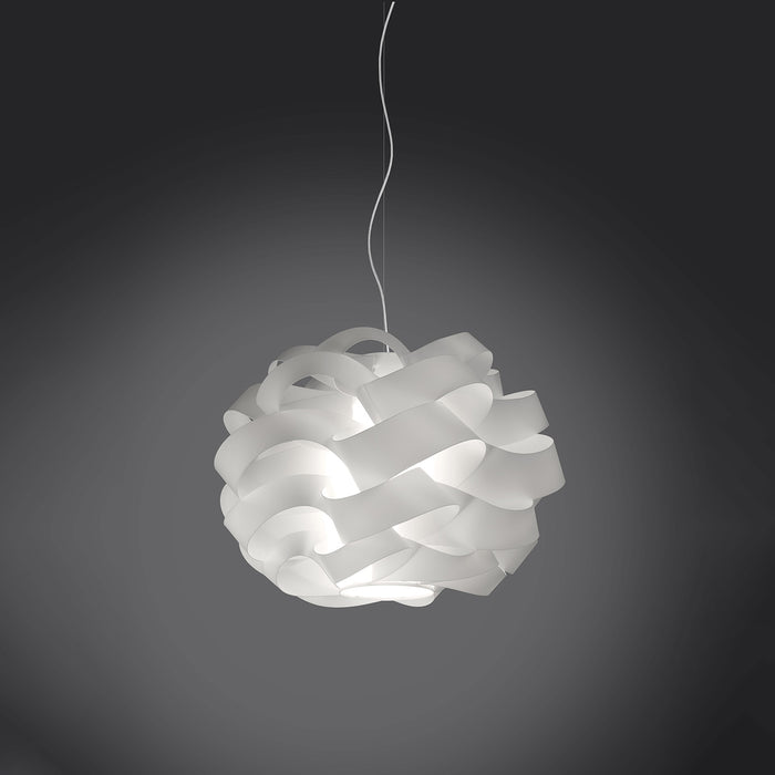 Sospensione Moderna Cloud Polilux ® Bianco E Metallo Cromo 1 Luce E14