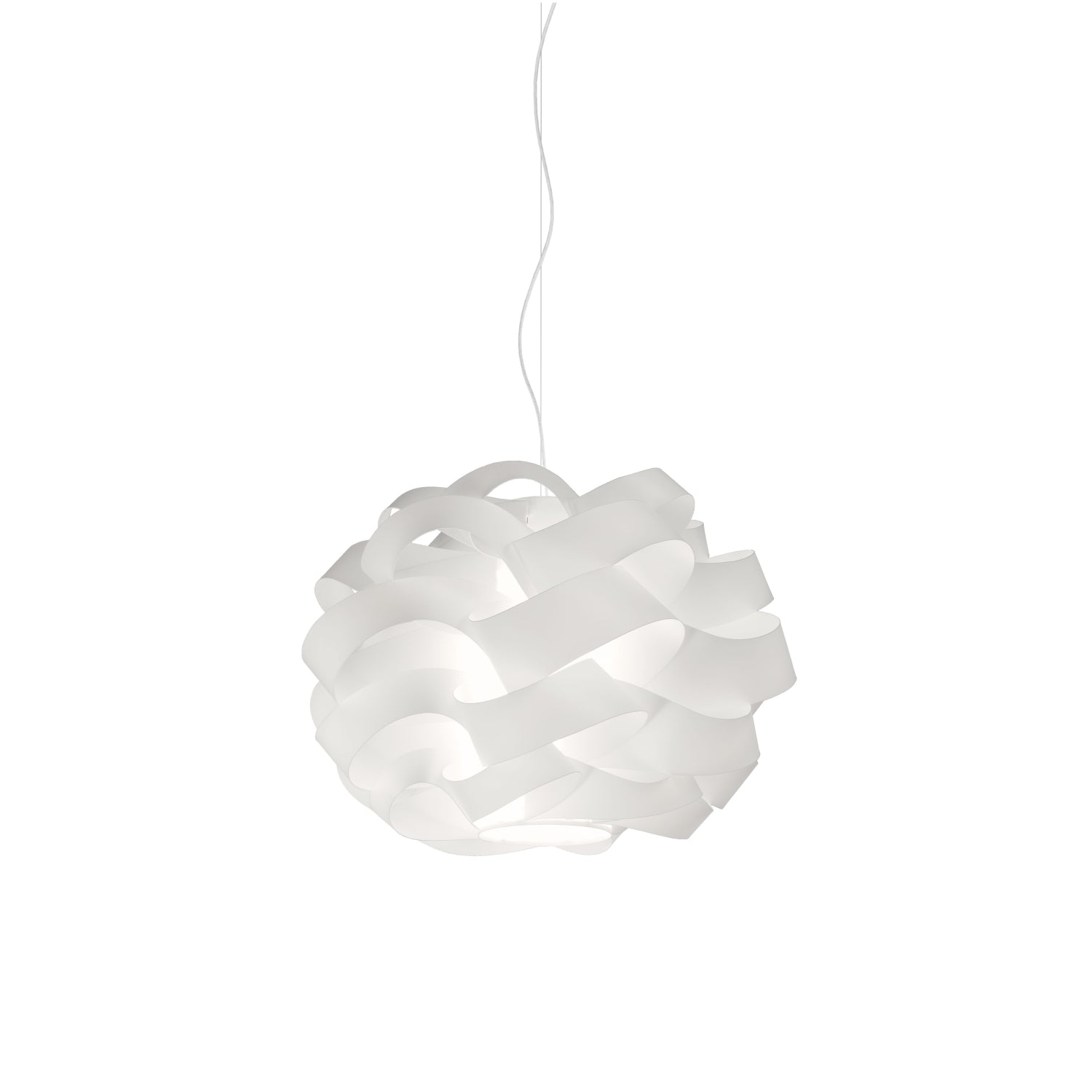 Sospensione Moderna Cloud Polilux ® Bianco E Metallo Cromo 1 Luce E27 D.50Cm