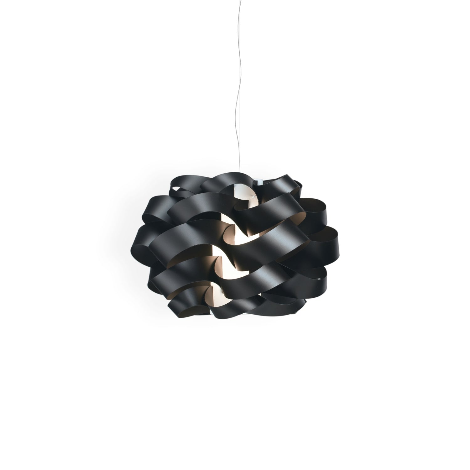 Lampadario Moderno Cloud Polilux ® Nero E Metallo Cromo 2 Luci E27