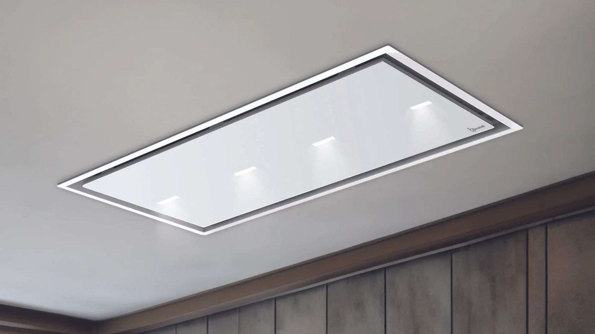 Cappa a soffitto da incasso GEA FLAT cm 90X60 - Bianca spot light - 800 m3/h