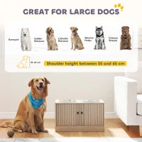 Ciotola Rialzata per Cani con Ante e 2 Ciotole Inox 2x2 L, Rovere