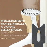 Ferro da Stiro Verticale a Vapore 1800W con Serbatoio 1.8L, Altezza Regolabile e Accessori, Oro