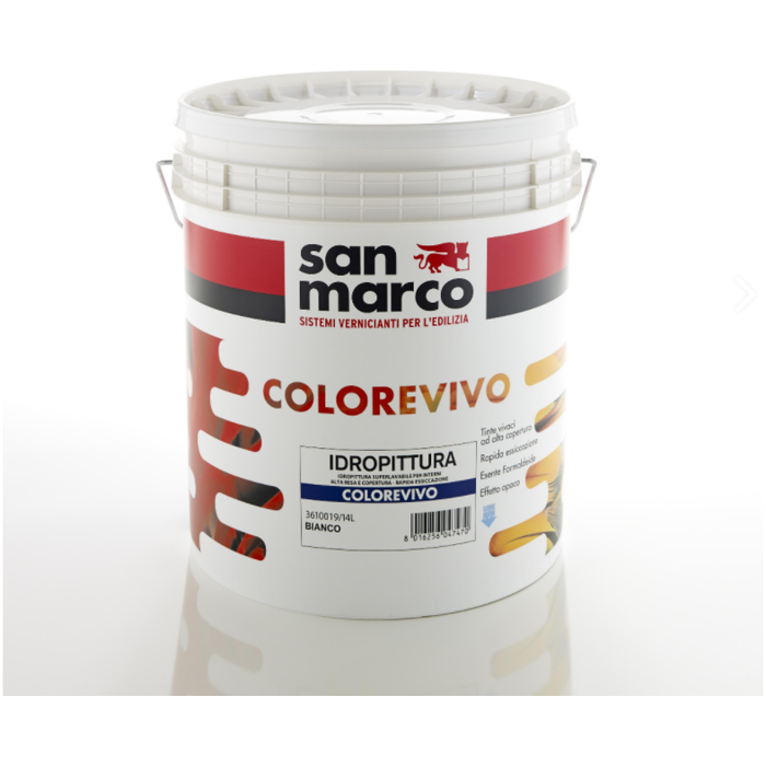 Colorevivo Bianco, Idropittura Superlavabile Per Interni - Lt. 14