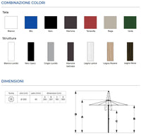 Tempo Style - Ombrellone 3×3 per esterni Parioli – Blu/Bianco
