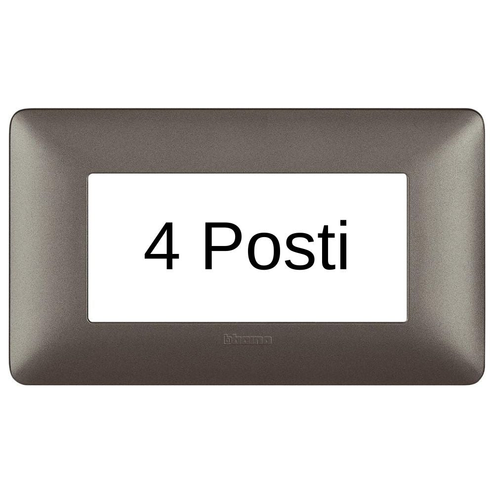 Bticino matix placca 4 posti tecnopolimero colorata am4804 *** colore iron grigio scuro, confezione 1