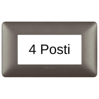 Bticino matix placca 4 posti tecnopolimero colorata am4804 *** colore iron grigio scuro, confezione 1