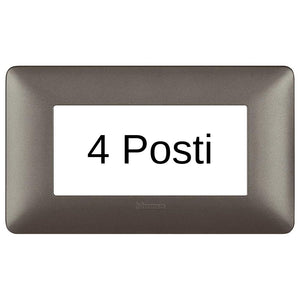Bticino matix placca 4 posti tecnopolimero colorata am4804 *** colore iron grigio scuro, confezione 1