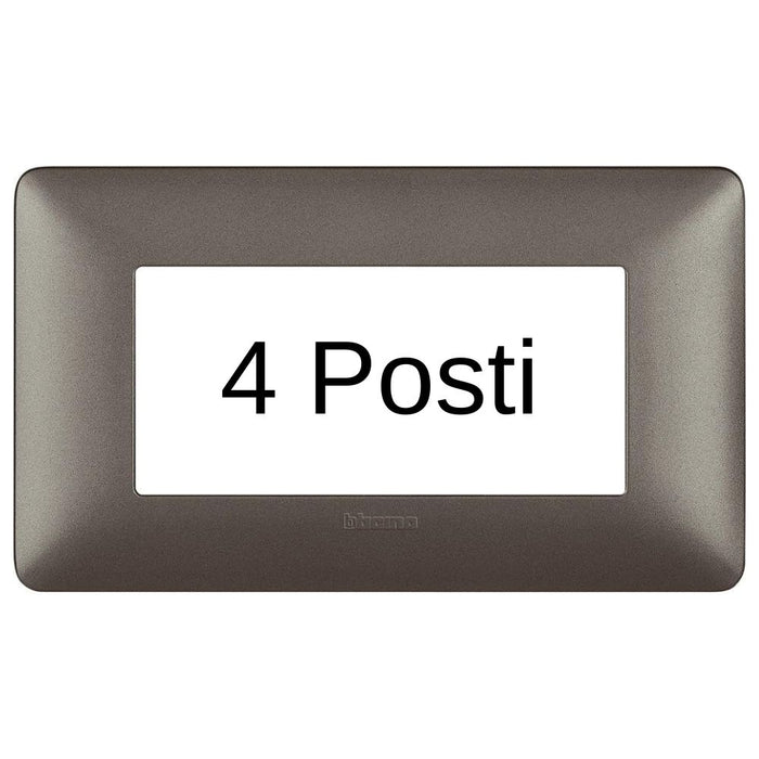 Bticino matix placca 4 posti tecnopolimero colorata am4804 *** colore iron grigio scuro, confezione 1