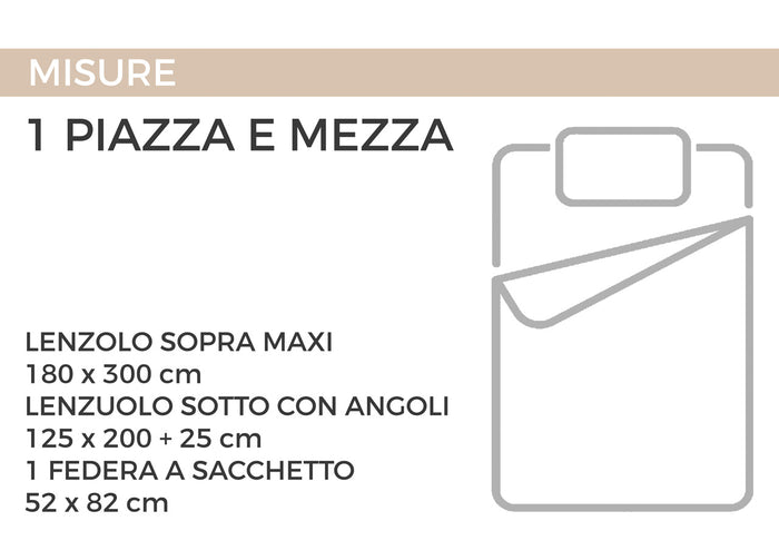 Completo Lenzuola In Morbida Flanella Made Italy Disegno Stain C.N - 1 Piazza E Mezza - Rosa
