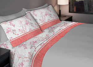 Completo Lenzuola In Morbida Flanella Made Italy Disegno Venezia C.N - 2 Piazze - Rosa