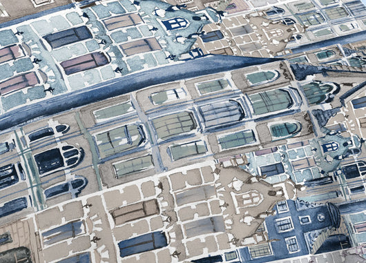 Completo Lenzuola Linea Pensieri Delicati 100% Cotone Disegno Volare - Matrimoniale - Azzurro