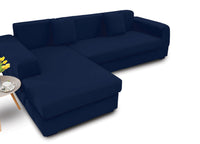 Copridivano Antimacchia Elasticizzato Penisola Componibile Tinta Unita Modello Perfetto - 2 Posti - Blu