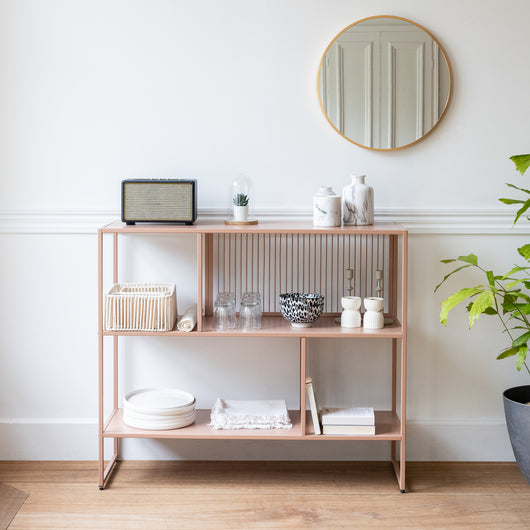 Scaffale in metallo rosa antico EMILIA