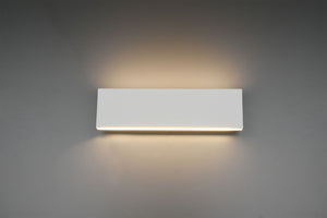 CONCHA APPLIQUE LED 6W · 2x 600lm, 3000K BI-EMISSIONE METALLO COLORE BIANCO CON REGOLAZIONE D'INTENSITA' 3 STEP AD INTERRUTTORE L. 28CM P. 4,5CM