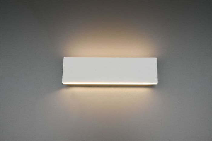 CONCHA APPLIQUE LED 6W · 2x 600lm, 3000K BI-EMISSIONE METALLO COLORE BIANCO CON REGOLAZIONE D'INTENSITA' 3 STEP AD INTERRUTTORE L. 28CM P. 4,5CM