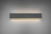 CONCHA APPLIQUE LED 9W · 2x 1000lm, 3000K BI-EMISSIONE METALLO COLORE ANTRACITE CON REGOLAZIONE D'INTENSITA' 3 STEP AD INTERRUTTORE L. 46,5CM P. 4,5CM