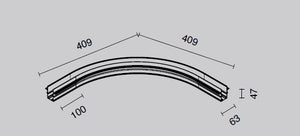 CONNESSIONE ANGOLO CURVO R30 DA INCASSO NERO