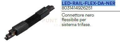 LED-RAIL-FLEX-DA-NER CONNESSIONE FLESSIBILE LINEARE PER BINARIO TRIFASE RAIL NERO DALI 30,8X3,5X3,3CM