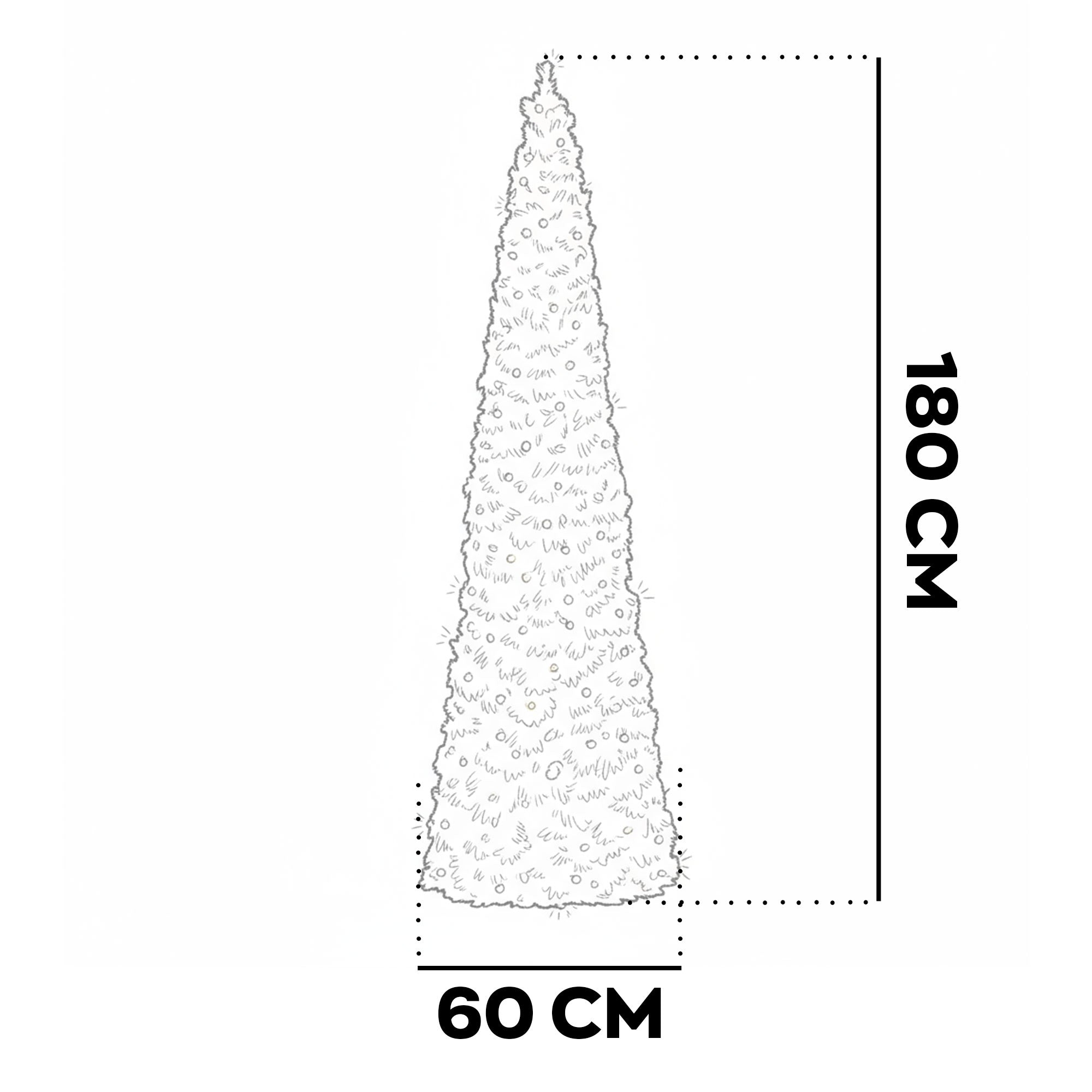 Sugarplum - Albero di Natale a Cono con 400 Luci LED in PVC Ø60x180H cm