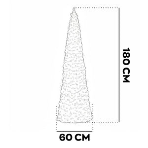Sugarplum - Albero di Natale a Cono con 400 Luci LED in PVC Ø60x180H cm
