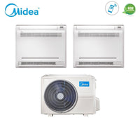 Climatizzatore Condizionatore Console Midea Dual Split Inverter 12+12 con M3OF-21HFN8-Q R-32 12000+12000