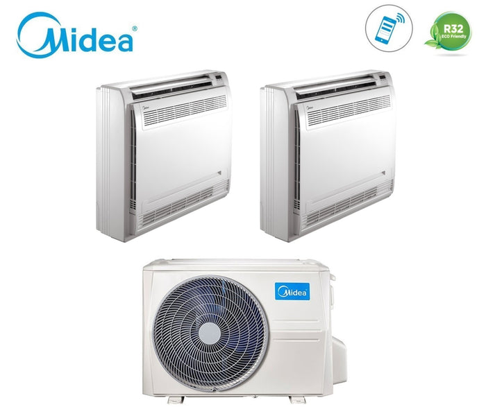 Climatizzatore Condizionatore Console Midea Dual Split Inverter 12+12 con M3OF-21HFN8-Q R-32 12000+12000