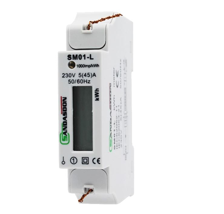 Contatore di Energia Sottolettore Monofase<br />SD-SM01-L5 45A 1 DIN