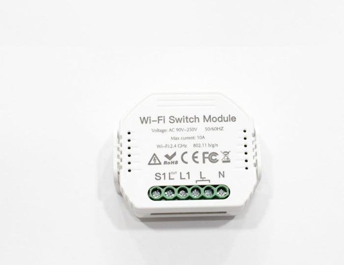 CONTROLLER WIFI 2.4GHz PER ACCENSIONE E TIMER INTERRUTTORI 1 VIA 230V MAX 10A