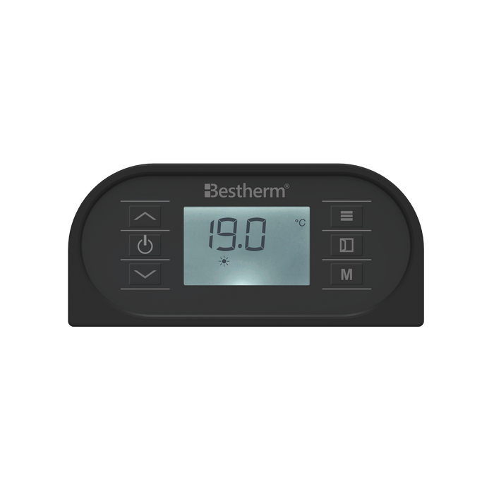 Radiatore elettrico fisso connesso WIFI con inerzia ceramica a secco 1500W ARIANE CONNECT orizzontale nero