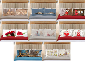 Completo Lenzuola In 100% Cotone Linea Digitale Spin-Off Disegni Vari - Matrimoniale - Biscottini Cuore